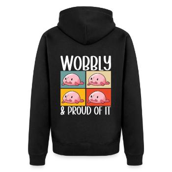 Poisson blob mignon poisson laid - Veste à capuche bio Premium Unisexe - noir - Dos - Nico (187cm)