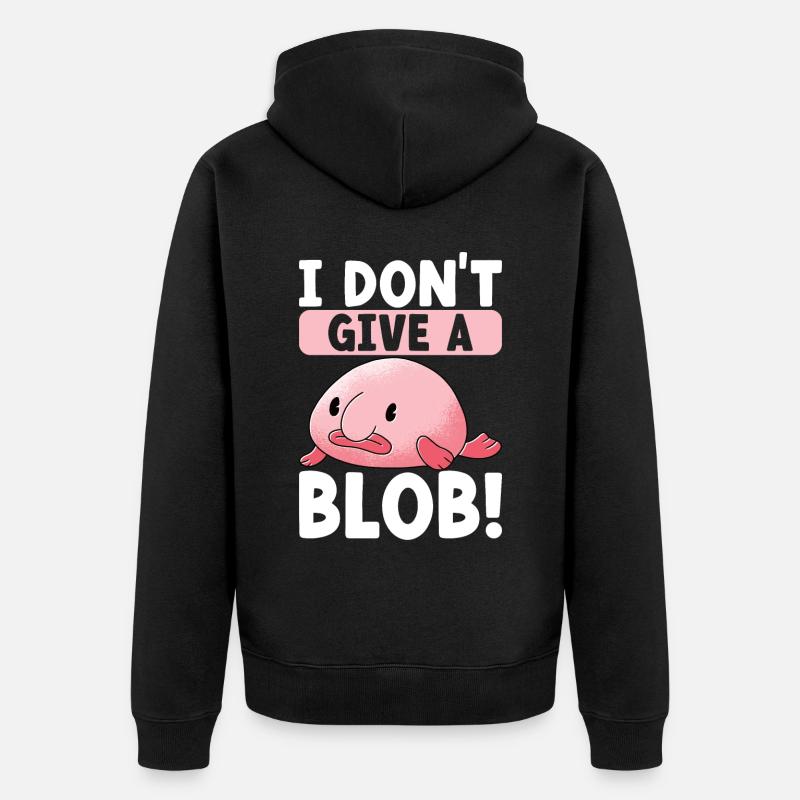 Poisson blob mignon poisson laid - Veste à capuche bio Premium Unisexe - noir