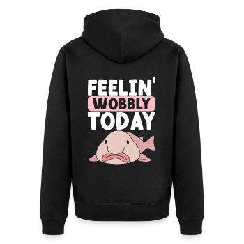 Poisson blob mignon poisson laid - Veste à capuche bio Premium Unisexe - noir - Dos - Nico (187cm)