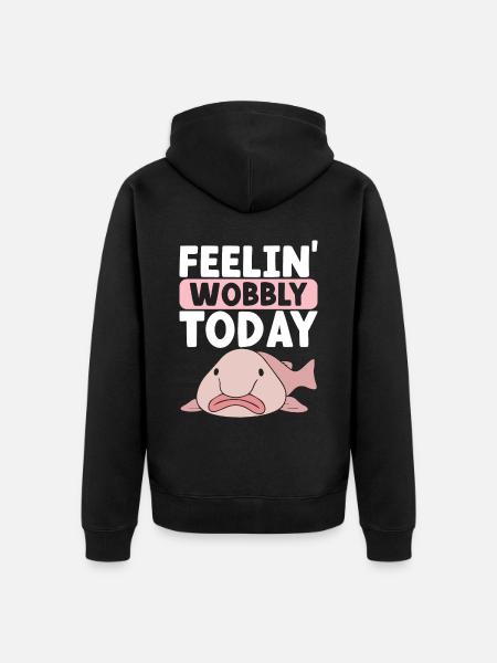 Cute Blob Fish Ugly Fish - Unisex Premium Organic Zip Hoodie - black