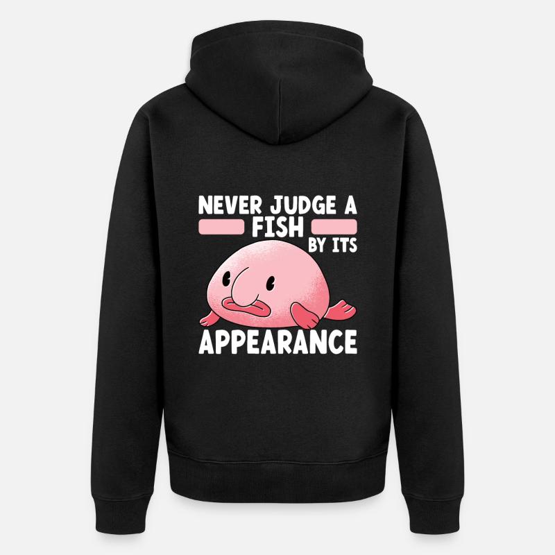 Poisson blob mignon poisson laid - Veste à capuche bio Premium Unisexe - noir