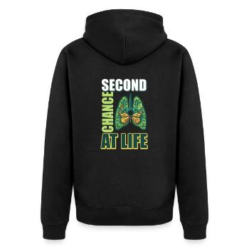 Lung Transplant Second Chance at Life - Unisex Premium Organic Zip Hoodie - black - Back - Nico (187cm)