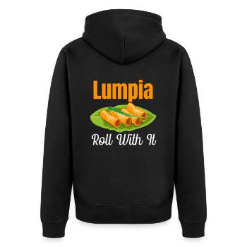Lumpia Roll With It Pinoy Shanghai Lover Adobo - Veste à capuche bio Premium Unisexe - noir - Dos - Nico (187cm)