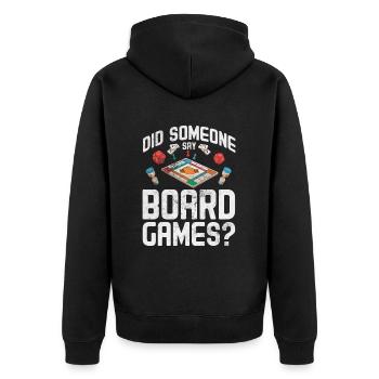 Board game - Unisex Premium Organic Zip Hoodie - black - Back - Nico (187cm)