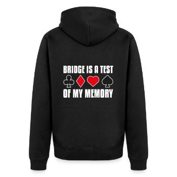 Bridge - Unisex Premium Bio Zip Hoodie - Schwarz - Hinten - Nico (187cm)