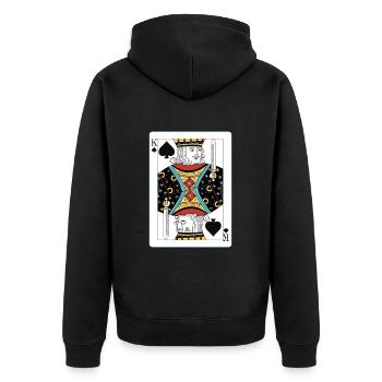 Bridge - Unisex Premium Bio Zip Hoodie - Schwarz - Hinten - Nico (187cm)