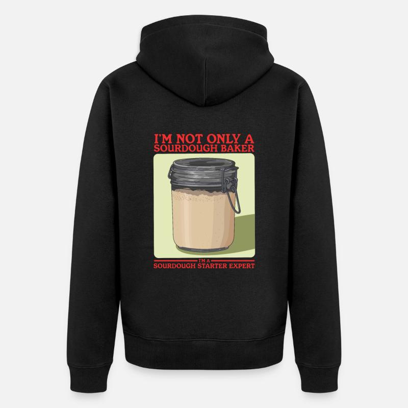 Sauerteig Starter Sauerteigbrot Geschenk - Unisex Premium Bio Zip Hoodie - Schwarz