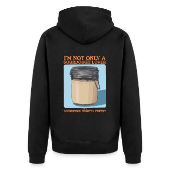 Sourdough Starter Sourdough Bread Baking Gift - Unisex Premium Organic Zip Hoodie - black - Back - Nico (187cm)
