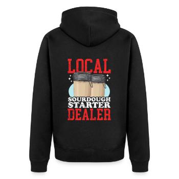 Sourdough Starter Baker Sourdough Bread Gift - Unisex Premium Organic Zip Hoodie - black - Back - Nico (187cm)