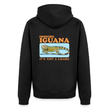 Leguan Reptilien Eidechse Leguane Geschenk - Unisex Premium Bio Zip Hoodie - Schwarz - Hinten - Nico (187cm)