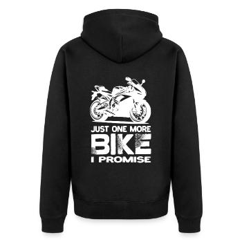 Juste une moto de plus que je promets à la moto - Veste à capuche bio Premium Unisexe - noir - Dos - Nico (187cm)