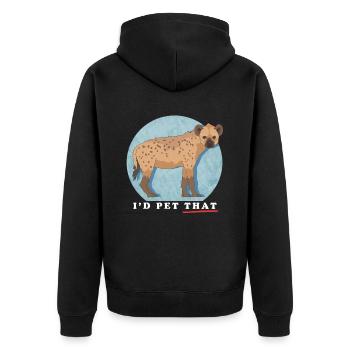 Hyena Hyena Spotted Hyena Gift - Unisex Premium Organic Zip Hoodie - black - Back - Nico (187cm)