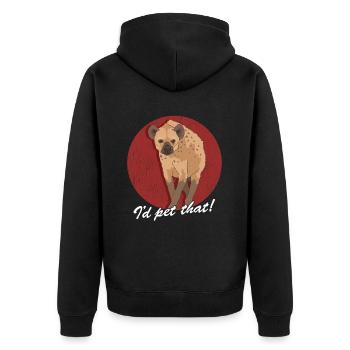 Hyena Spotted Hyena Hyena Gift - Unisex Premium Organic Zip Hoodie - black - Back - Nico (187cm)