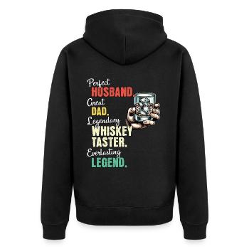 Papa buveur de whisky - Veste à capuche bio Premium Unisexe - noir - Dos - Nico (187cm)
