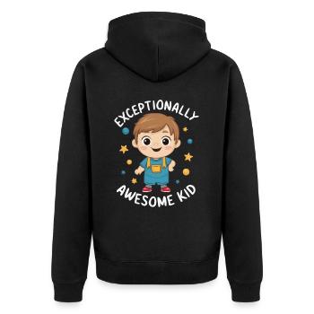 AuDHD Autisme TDAH Spectre autistique Neurodiversité - Veste à capuche bio Premium Unisexe - noir - Dos - Nico (187cm)