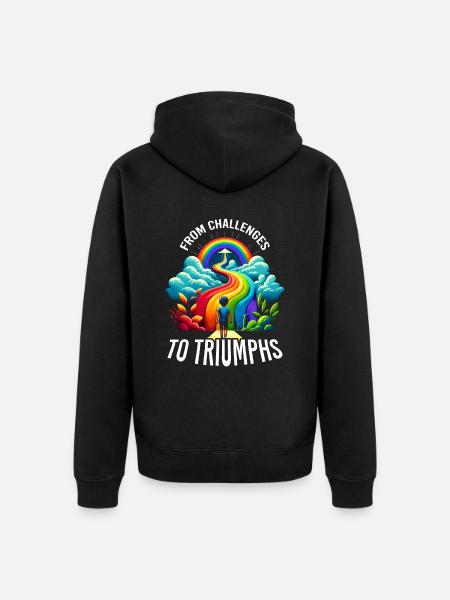 AuDHD Autismi ADHD Autistisen spektrin neurodiversiteetti - Premium unisex luomu-huppari vetoketjulla - musta