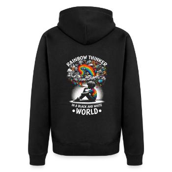 AuDHD Autisme TDAH Spectre autistique Neurodiversité - Veste à capuche bio Premium Unisexe - noir - Dos - Nico (187cm)