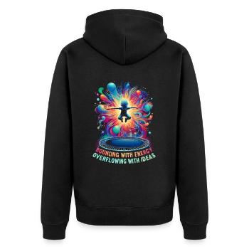 AuDHD Autisme TDAH Spectre autistique Neurodiversité - Veste à capuche bio Premium Unisexe - noir - Dos - Nico (187cm)