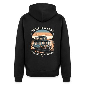 Hausbootbesitzer Seeanker Hausboot Bootfahren - Unisex Premium Bio Zip Hoodie - Schwarz - Hinten - Nico (187cm)