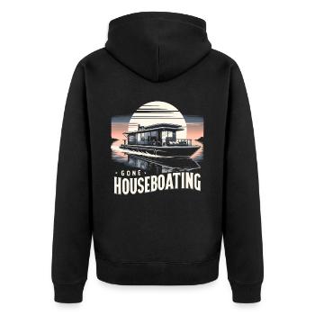 Hausbootbesitzer Seeanker Hausboot Bootfahren - Unisex Premium Bio Zip Hoodie - Schwarz - Hinten - Nico (187cm)