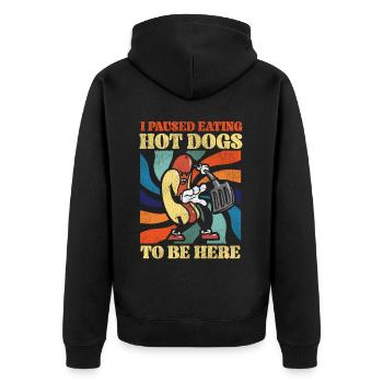 Hot Dog Adulte Vintage J’ai fait une pause - Veste à capuche bio Premium Unisexe - noir - Dos - Nico (187cm)