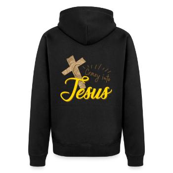 Croix du christianisme de Jésus-Christ - Veste à capuche bio Premium Unisexe - noir - Dos - Nico (187cm)