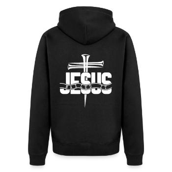 Bible Jésus-Christ Christianisme Croix - Veste à capuche bio Premium Unisexe - noir - Dos - Nico (187cm)