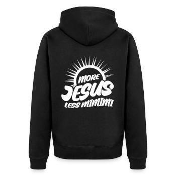 Bible croisée Jésus-Christ christianisme - Veste à capuche bio Premium Unisexe - noir - Dos - Nico (187cm)