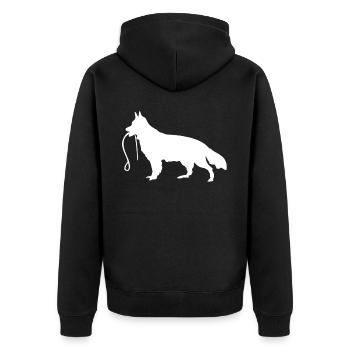 Shepherd Dog Leash German Shepherd - Unisex Premium Organic Zip Hoodie - black - Back - Nico (187cm)