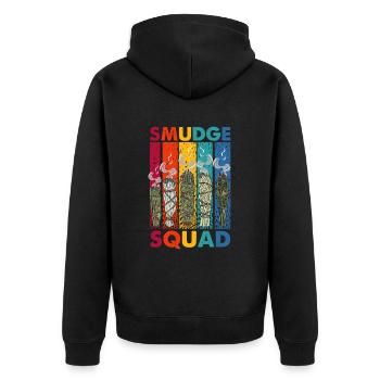 Purification spirituelle de plumes de sauge - Veste à capuche bio Premium Unisexe - noir - Dos - Nico (187cm)