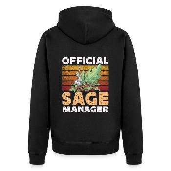 Smudge Sage Feather Spiritual Smudging - Unisex Premium Organic Zip Hoodie - black - Back - Nico (187cm)