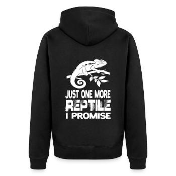 Just One More Reptile I Promise Reptilen Echse - Unisex Premium Bio Zip Hoodie - Schwarz - Hinten - Nico (187cm)