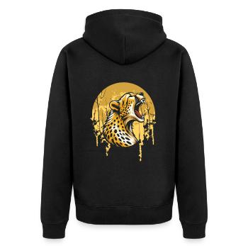 Hurlement de la lune guépard - Veste à capuche bio Premium Unisexe - noir - Dos - Nico (187cm)