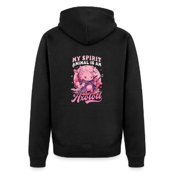 Axolotl Mon animal est axolotl - Veste à capuche bio Premium Unisexe - noir - Dos - Nico (187cm)