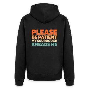 Sauerteig Brot - Unisex Premium Bio Zip Hoodie - Schwarz - Hinten - Nico (187cm)