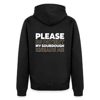 Sauerteig Brot - Unisex Premium Bio Zip Hoodie - Schwarz - Hinten - Nico (187cm)