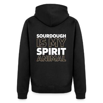 Sauerteig Brot - Unisex Premium Bio Zip Hoodie - Schwarz - Hinten - Nico (187cm)