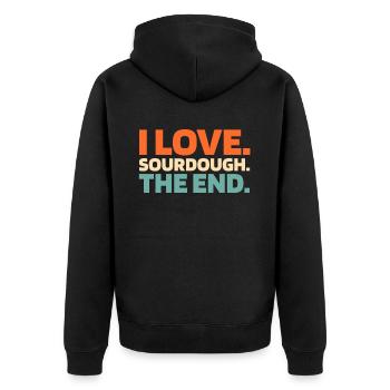Sourdough bread - Unisex Premium Organic Zip Hoodie - black - Back - Nico (187cm)