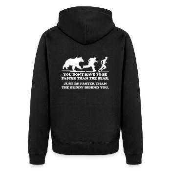 Walker Holidays Bear Wildlife Forest Camping - Unisex Premium Organic Zip Hoodie - black - Back - Nico (187cm)