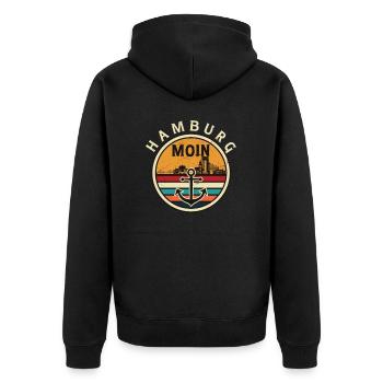 LOVE Hamburg City Vacation Trips - Unisex Premium Organic Zip Hoodie - black - Back - Nico (187cm)