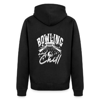 Bowling et détente - Veste à capuche bio Premium Unisexe - noir - Dos - Nico (187cm)