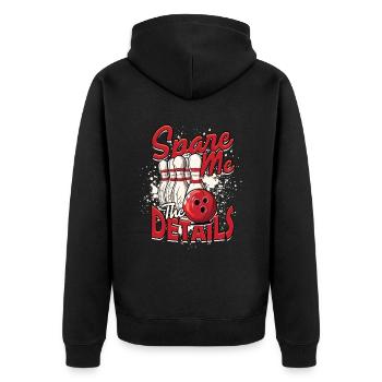 Bowling Spare Me The Details - Unisex Premium Organic Zip Hoodie - black - Back - Nico (187cm)