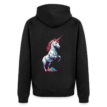 Licorne mignonne pour l’amante de la licorne - Veste à capuche bio Premium Unisexe - noir - Dos - Nico (187cm)