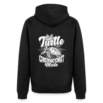 Turtle Turtle Conservationist Fashion - Unisex Premium Organic Zip Hoodie - black - Back - Nico (187cm)
