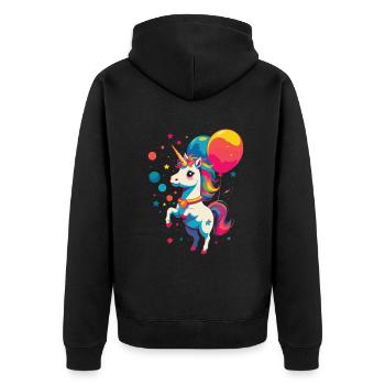 Conception de couleurs vives d’amant de licorne - Veste à capuche bio Premium Unisexe - noir - Dos - Nico (187cm)