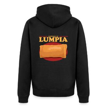 Lumpia Spring Roll Loempia Gift - Unisex Premium Organic Zip Hoodie - black - Back - Nico (187cm)