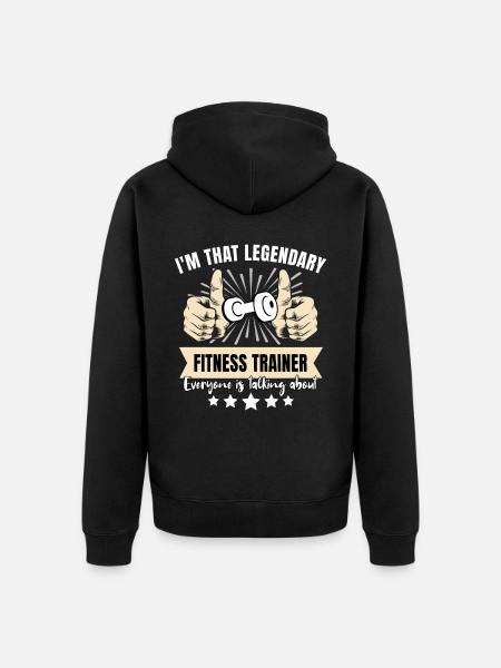 Legendary fitness trainer - Unisex Premium Organic Zip Hoodie - black
