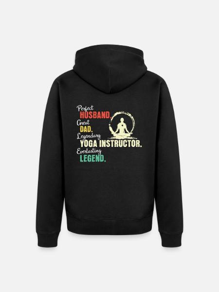 Yoga Teacher Dad - Unisex Premium Organic Zip Hoodie - black