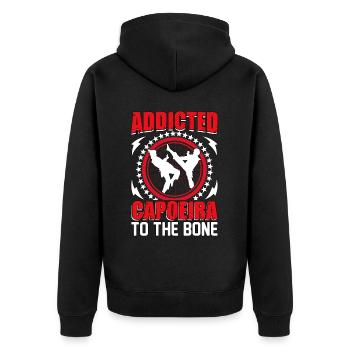 Addicted Capoeira to the Bone - Unisex Premium Organic Zip Hoodie - black - Back - Nico (187cm)