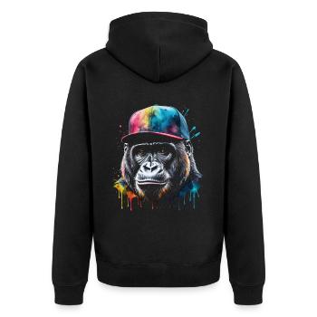 Casquette Gorilla Snapback Monkey Cool Animal Design Print - Veste à capuche bio Premium Unisexe - noir - Dos - Nico (187cm)